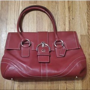 Coach Hampton Soho Satchel Purse Red